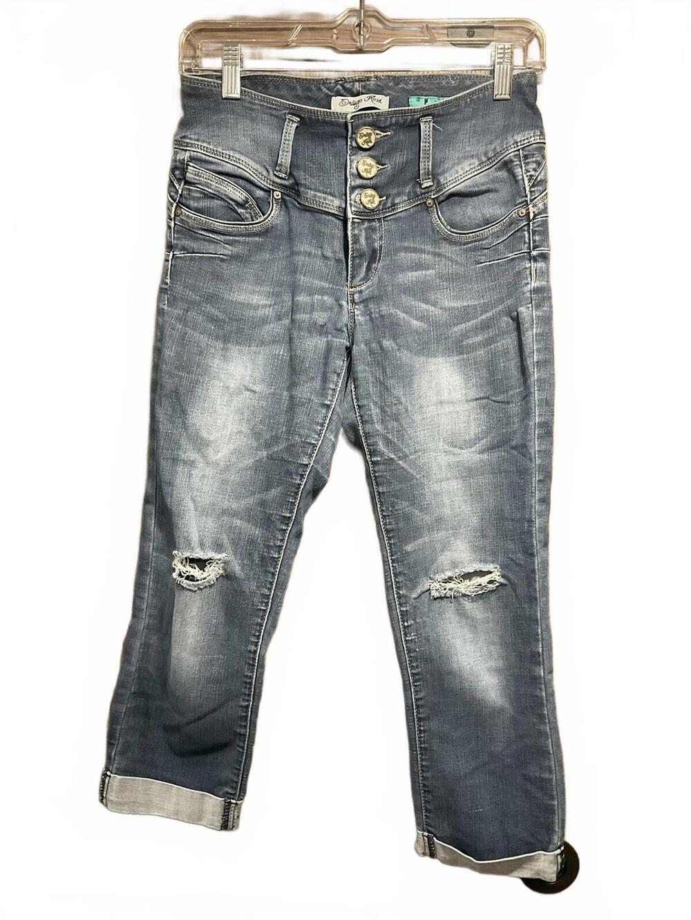 Indigo Rein Womens Junior Bootyful Cuff Leg Capri Jeans Size Junior 5